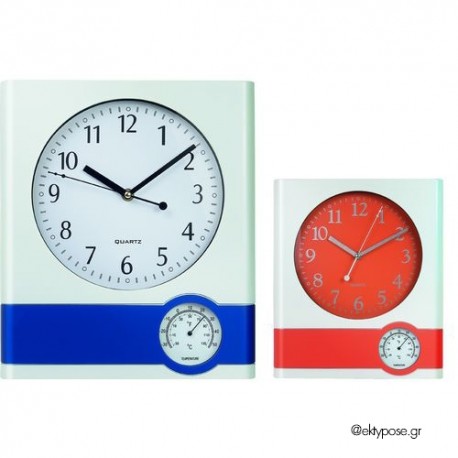 Διαφημιστικό Ρολόι Τοίχου - Θερμόμετρο 